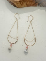 October : Luna Ópalo — Opal Moon Earrings (14k Gold-Filled)