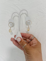 November-🍯 Round Citrine Drop Earrings