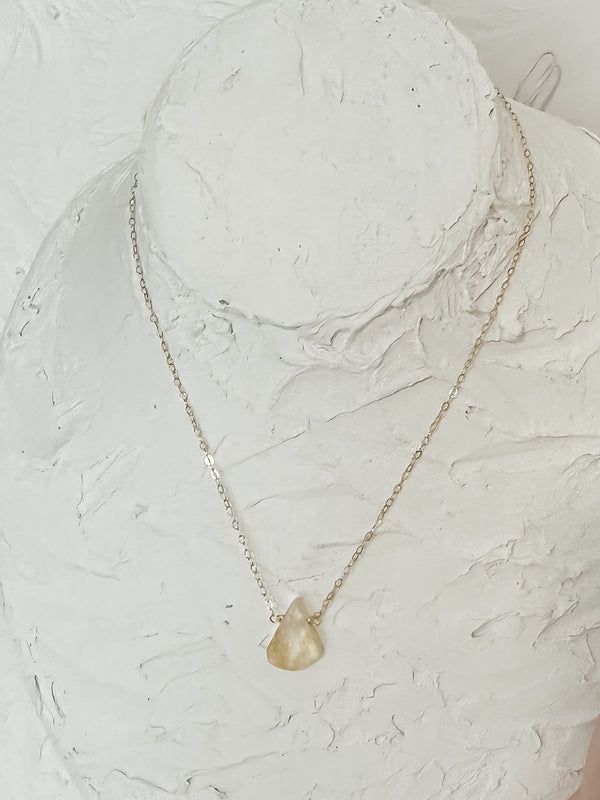 November- ✨ Citrine Drop Necklace