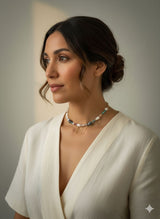 October: Blue Opal & Pearl Necklace — 14k Gold-Filled