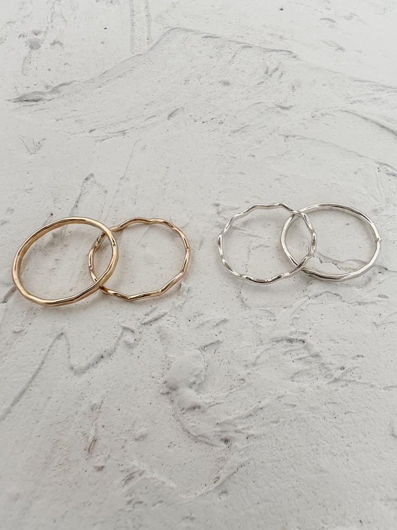 Penina Ring Pack (2 Anillos) – Hechos a Mano en San Juan, PR | Oro 14k Gold-Filled o Plata 925 | Anillos Minimalistas para Usar Todos los Días