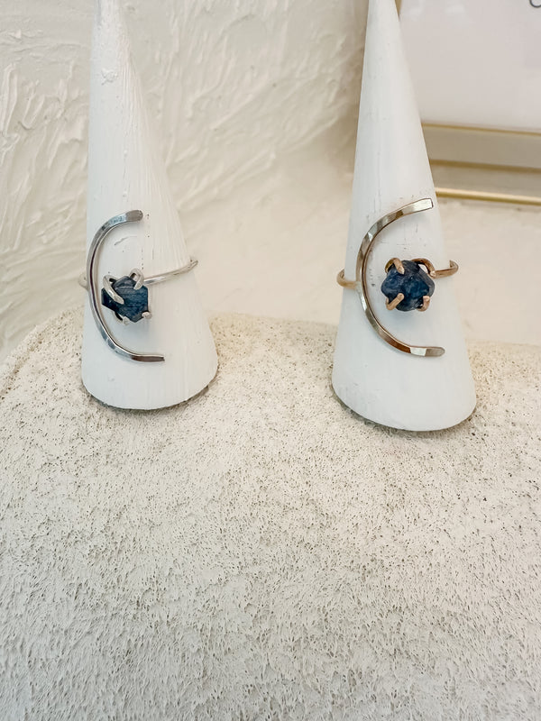 Sapphire & Crescent Ring