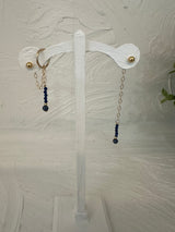 Dangling Sapphire Chain Earrings (Gold)