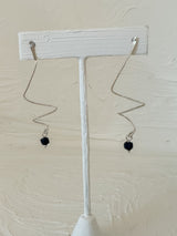 Silver Spiral Sapphire Earrings