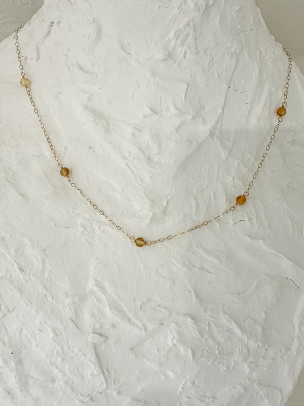 November-💛 Citrine Chain Necklace