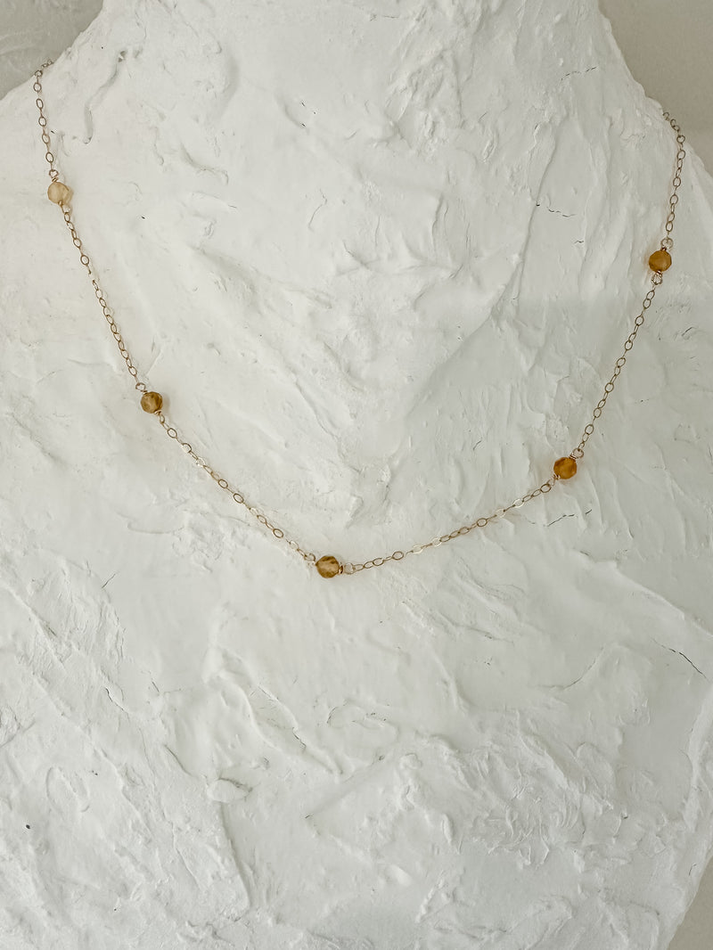 November-💛 Citrine Chain Necklace