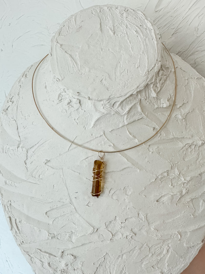 November-🔶 Citrine Pendant Choker