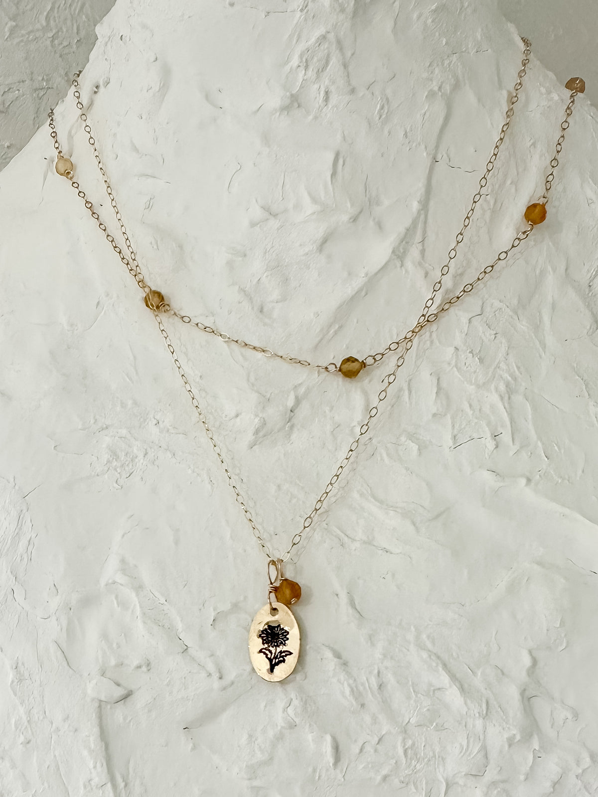 November-🌼 Chrysanthemum Medallion Necklace
