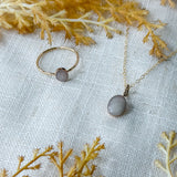 Milky Small Oval Necklace