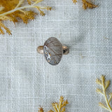 Milky Large Oval Ring