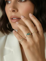 December-🌿 Gold Filled Turquoise Circle Ring