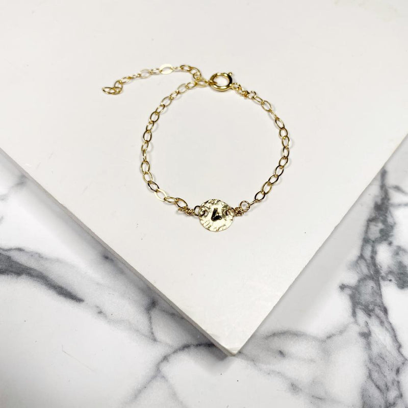 Coin Letter Bracelet Gold