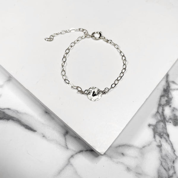 Coin Letter Bracelet Silver