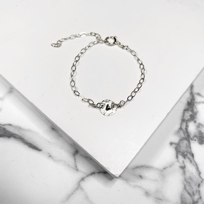Coin Letter Bracelet Silver